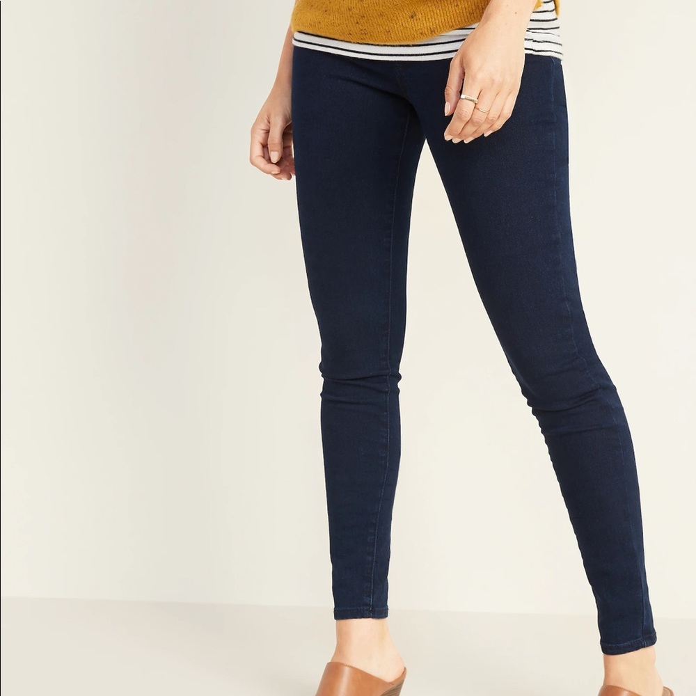 Old Navy super skinny mid rise dark denim stretch jeggings